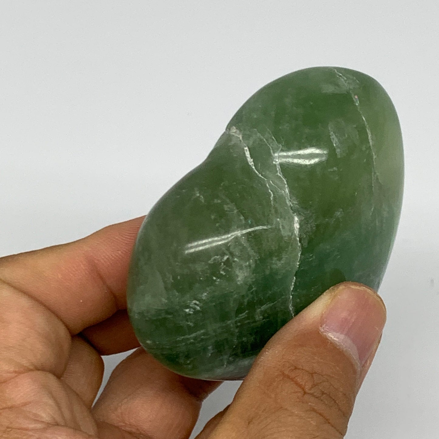 205.3g, 2.3" x 2.8" x 1.2" Fluorite Heart Healing Crystal @Madagascar, B17344