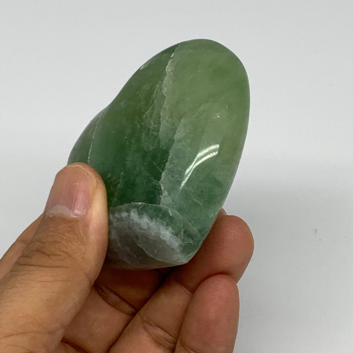 205.3g, 2.3" x 2.8" x 1.2" Fluorite Heart Healing Crystal @Madagascar, B17344