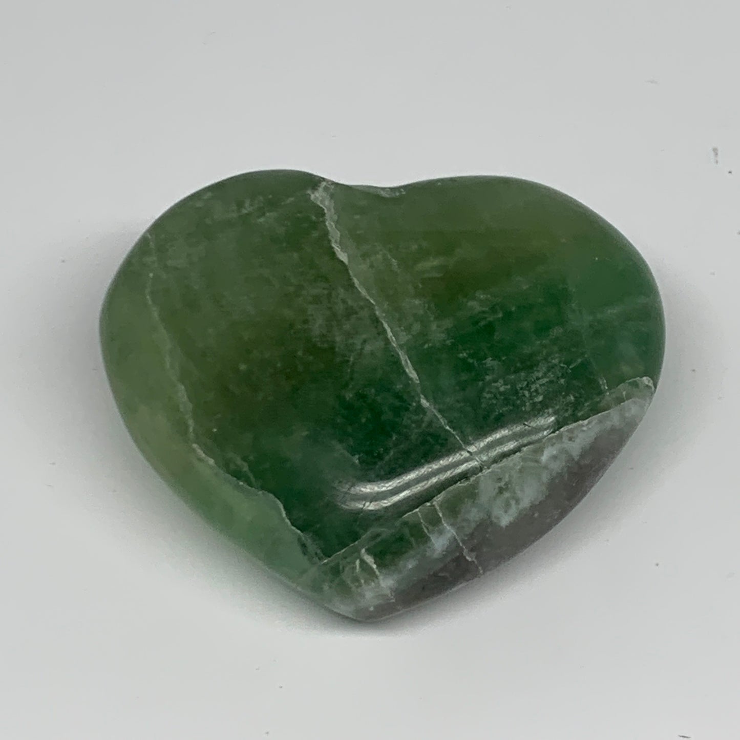 205.3g, 2.3" x 2.8" x 1.2" Fluorite Heart Healing Crystal @Madagascar, B17344