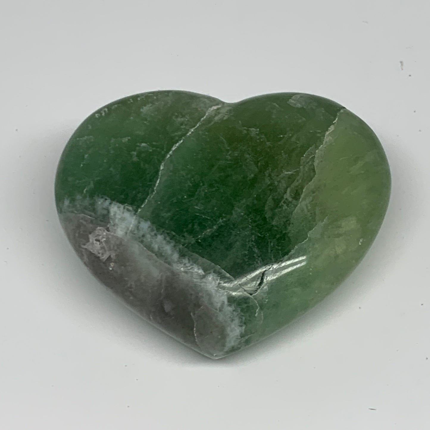 205.3g, 2.3" x 2.8" x 1.2" Fluorite Heart Healing Crystal @Madagascar, B17344