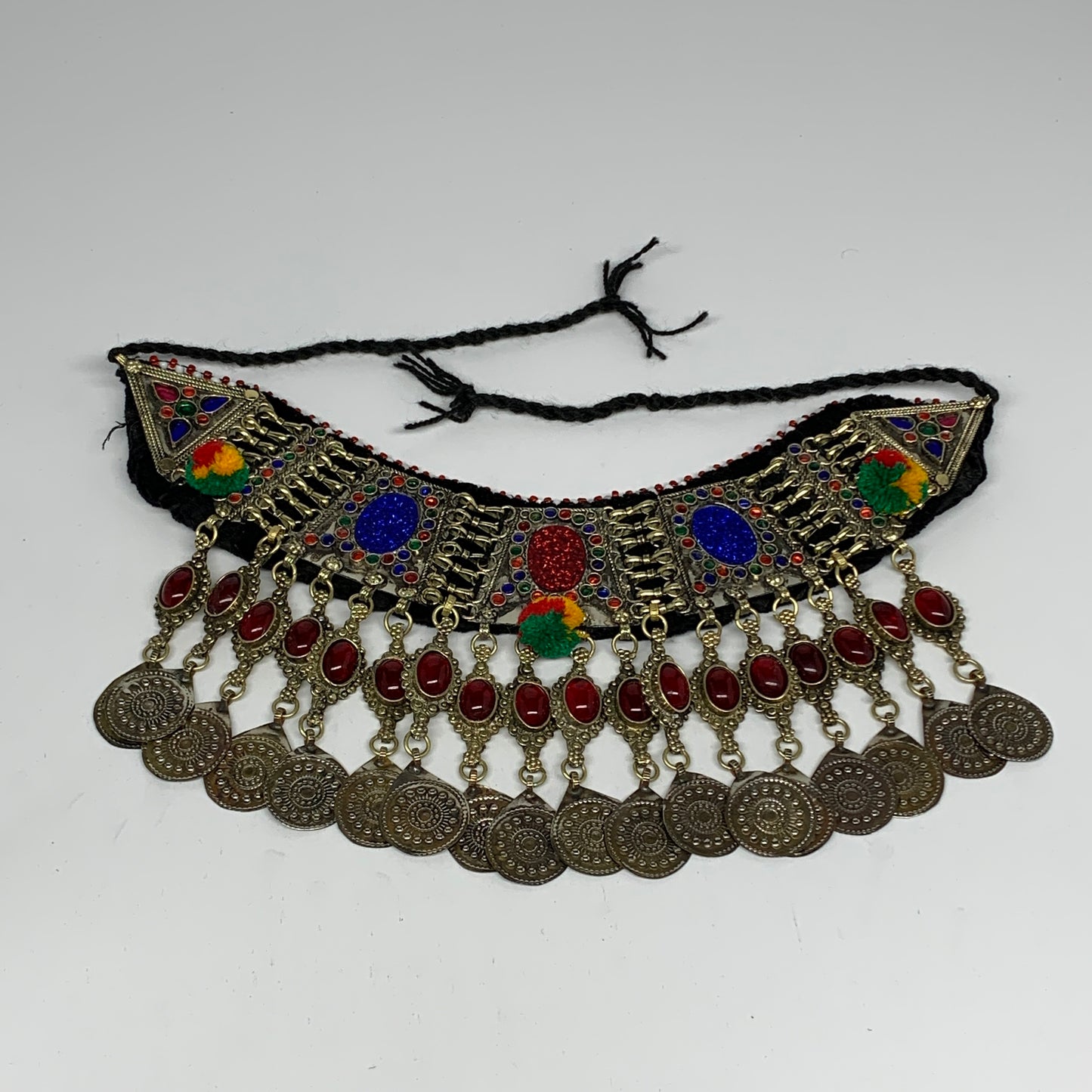 240g, 12"x5"Kuchi Choker Necklace Multi-Color Tribal Gypsy Bohemian,B14042