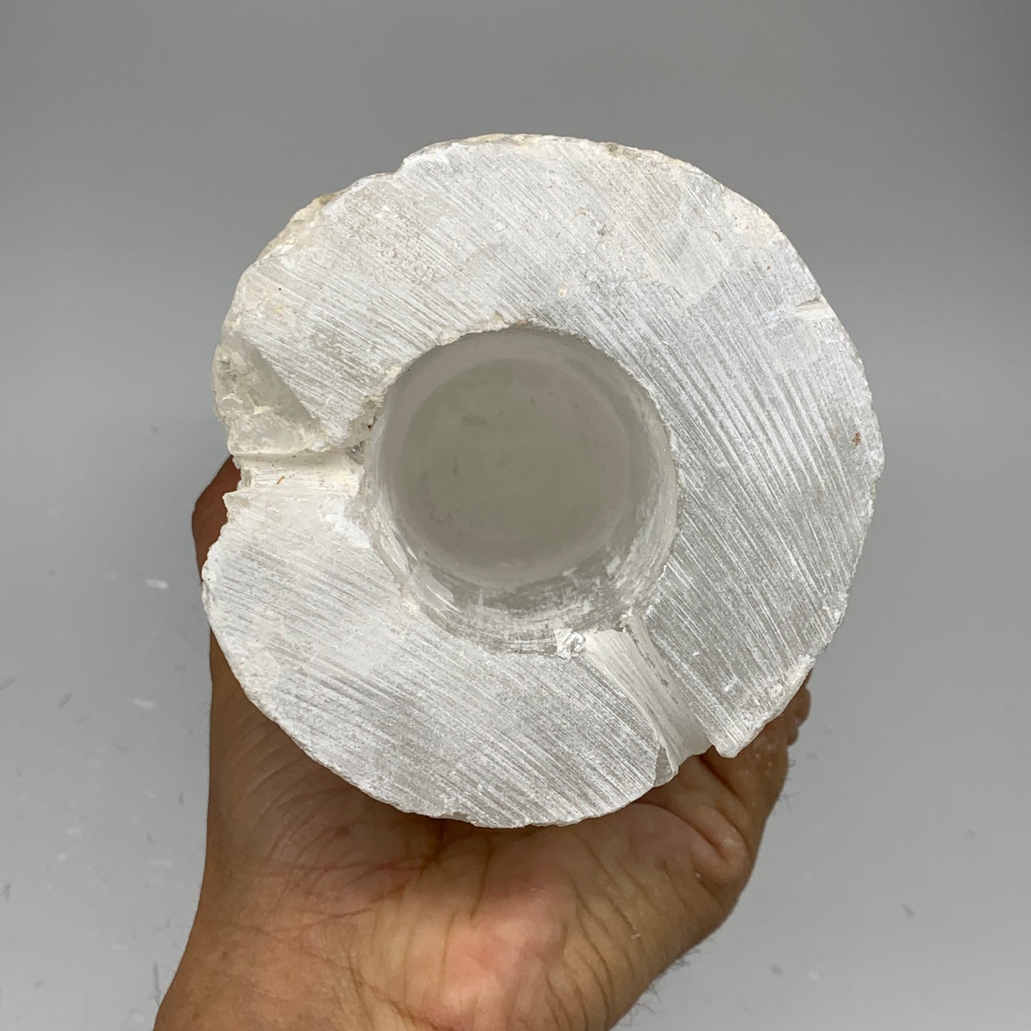 7.23 lb,11.75"x3.8" White Selenite (Satin Spar) Rough Lamp W/Chord @Morocco,B124