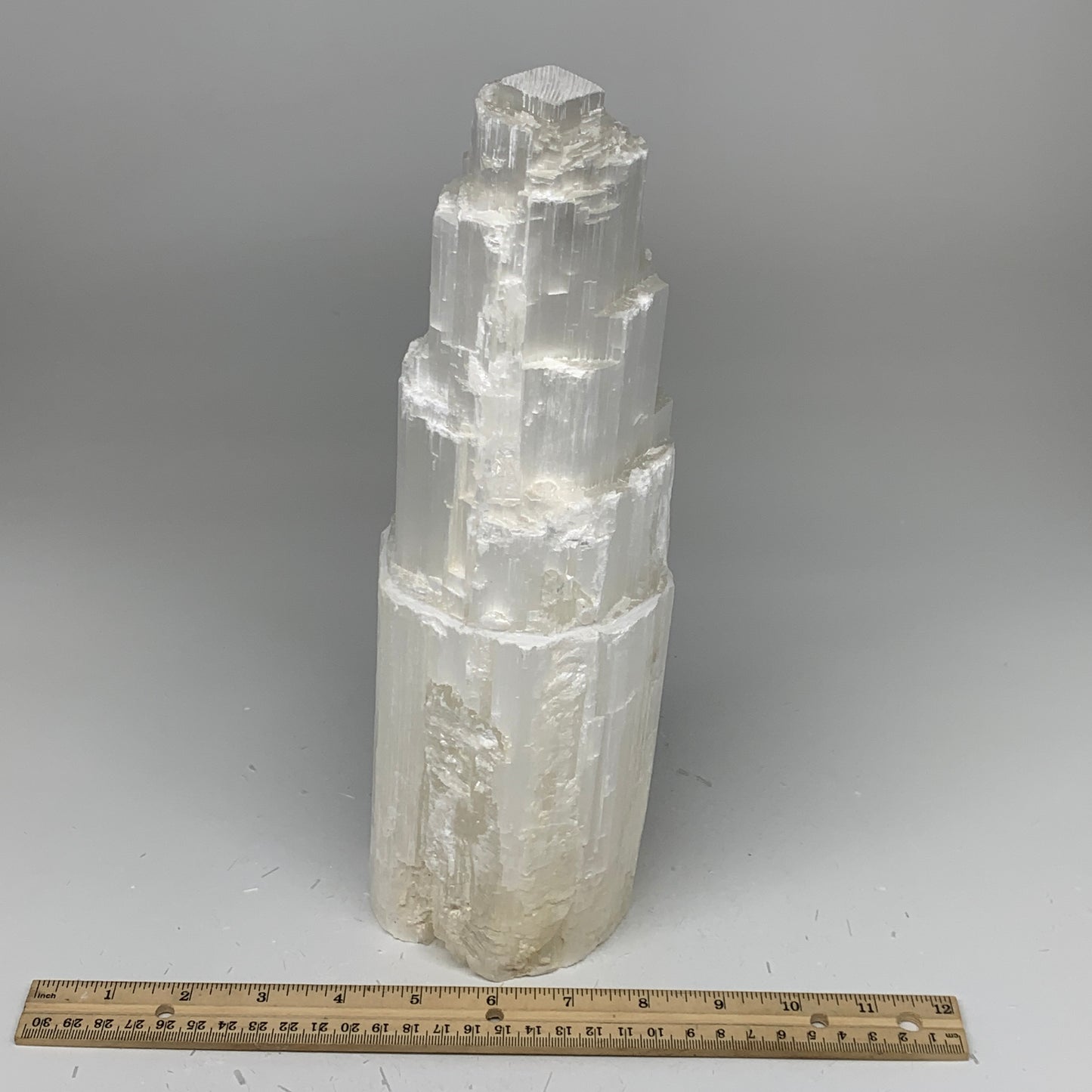 7.23 lb,11.75"x3.8" White Selenite (Satin Spar) Rough Lamp W/Chord @Morocco,B124