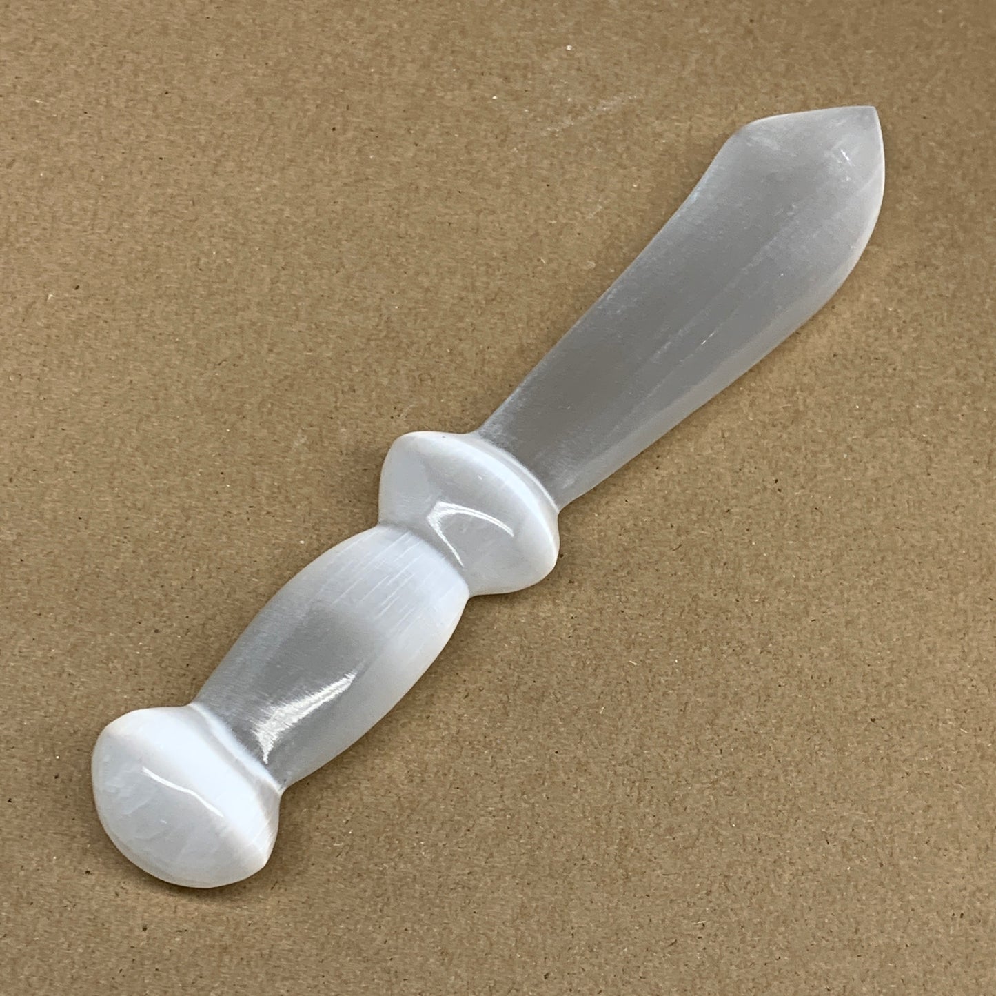 195.2g,8.6"x1.4"x0.9"Natural Selenite Crystal Knife (Satin Spar) @Morocco,B9157