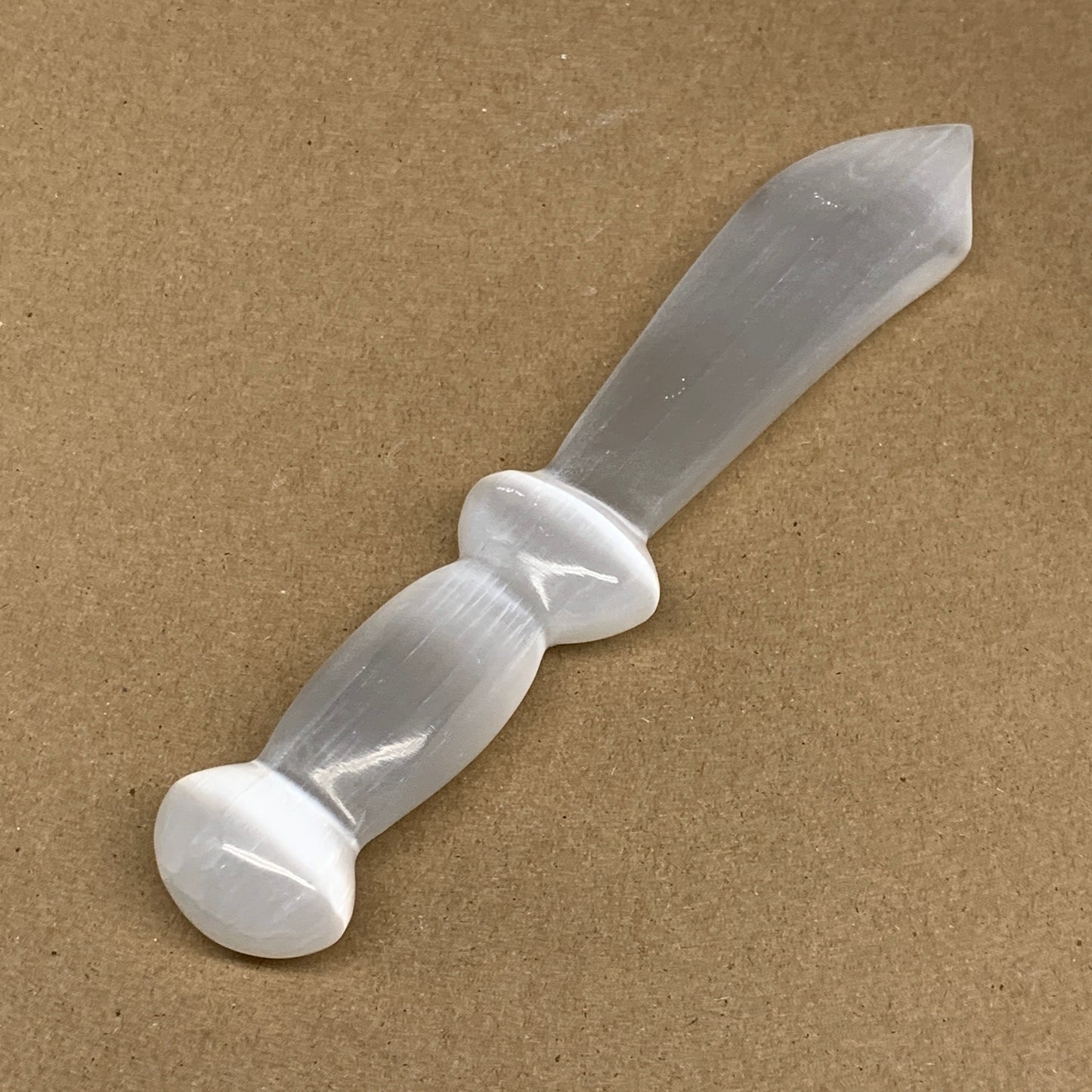 195.2g,8.6"x1.4"x0.9"Natural Selenite Crystal Knife (Satin Spar) @Morocco,B9157