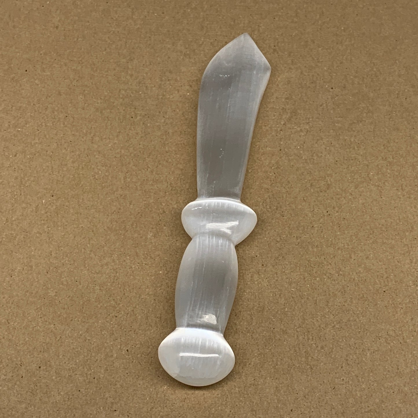 195.2g,8.6"x1.4"x0.9"Natural Selenite Crystal Knife (Satin Spar) @Morocco,B9157