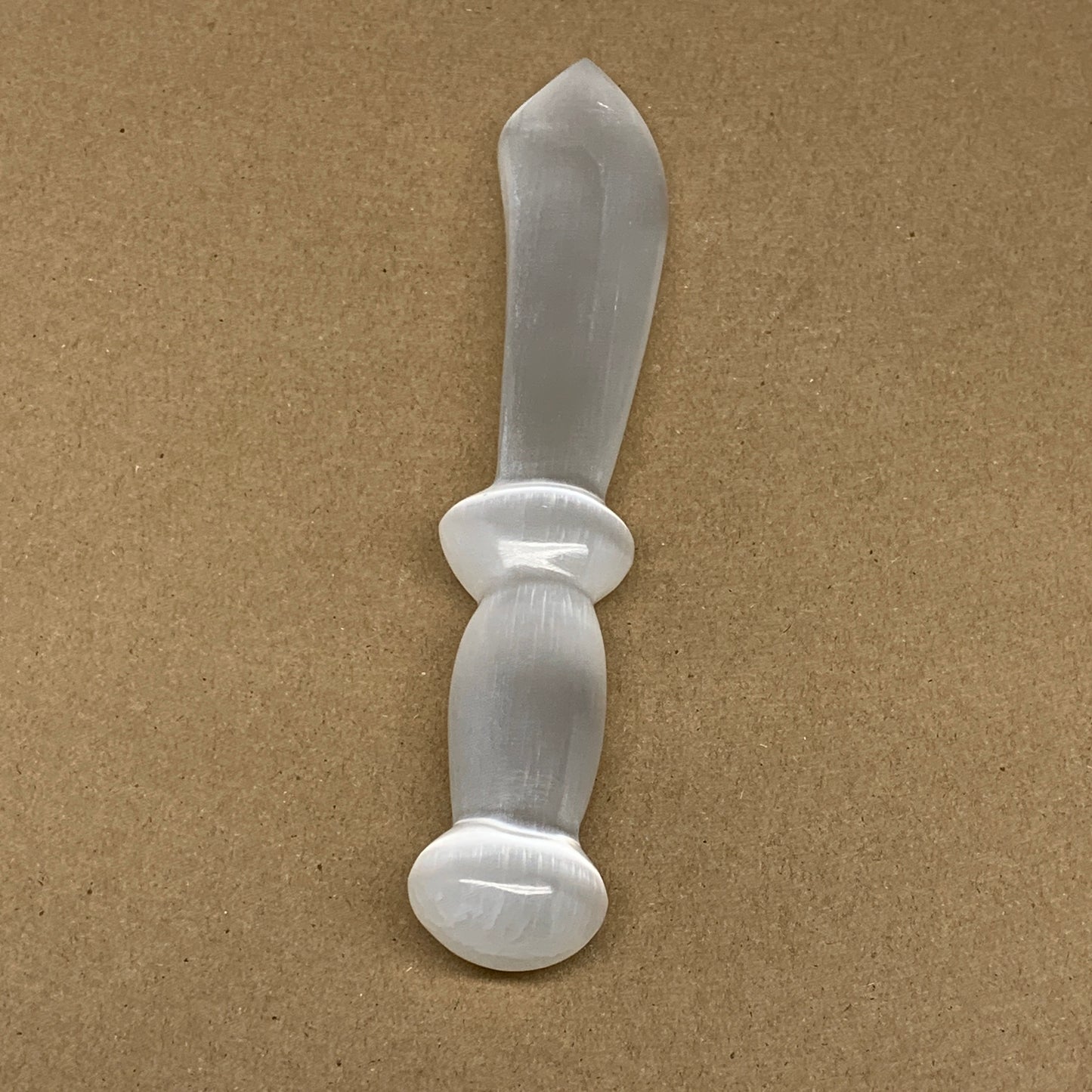 195.2g,8.6"x1.4"x0.9"Natural Selenite Crystal Knife (Satin Spar) @Morocco,B9157