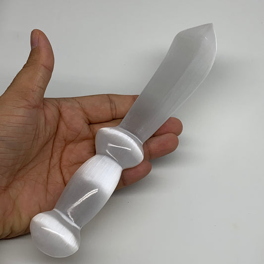 195.2g,8.6"x1.4"x0.9"Natural Selenite Crystal Knife (Satin Spar) @Morocco,B9157