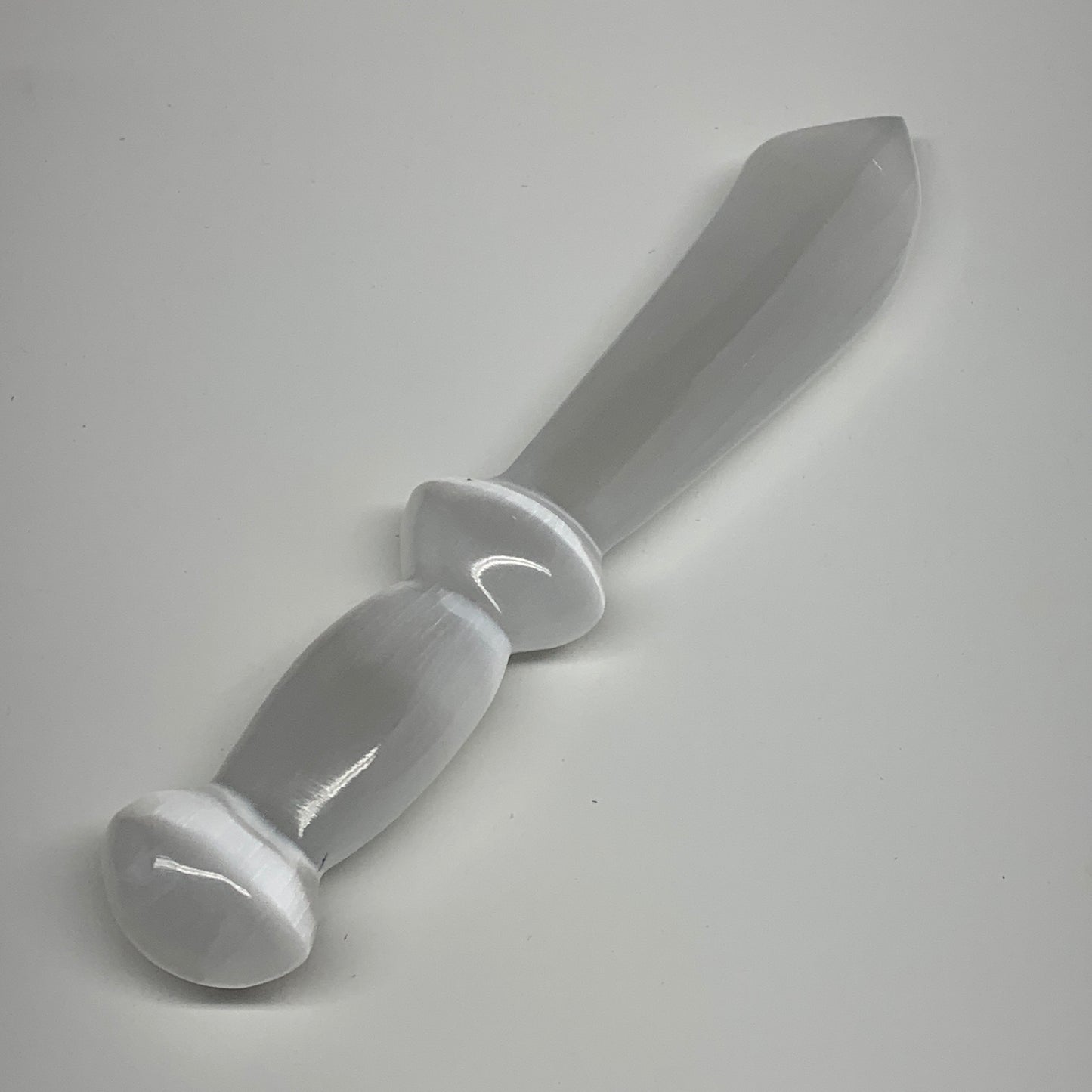 195.2g,8.6"x1.4"x0.9"Natural Selenite Crystal Knife (Satin Spar) @Morocco,B9157