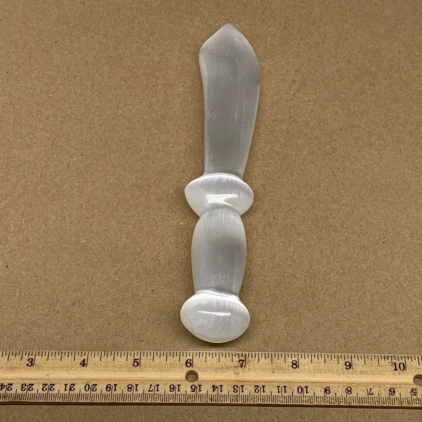 195.2g,8.6"x1.4"x0.9"Natural Selenite Crystal Knife (Satin Spar) @Morocco,B9157