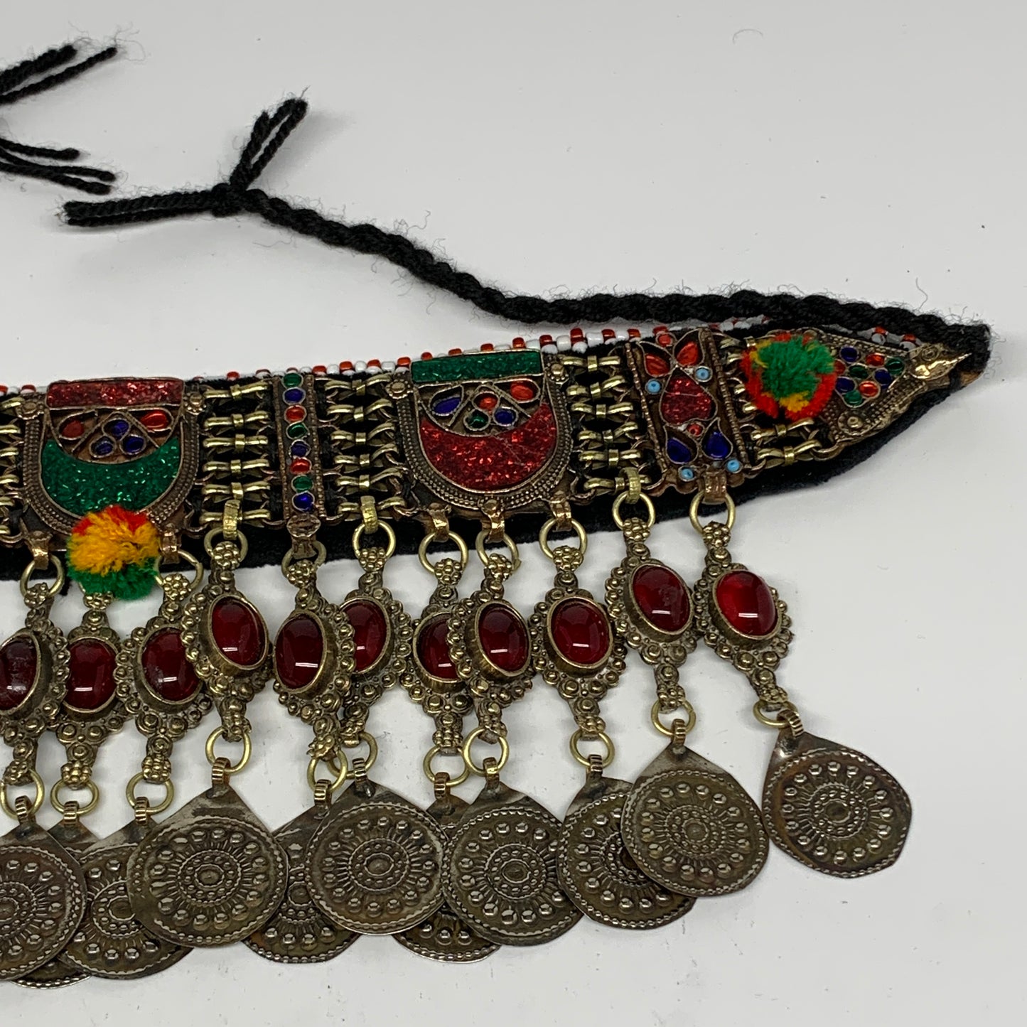 305g, 12"x4.75"Kuchi Choker Necklace Multi-Color Tribal Gypsy Bohemian,B14044