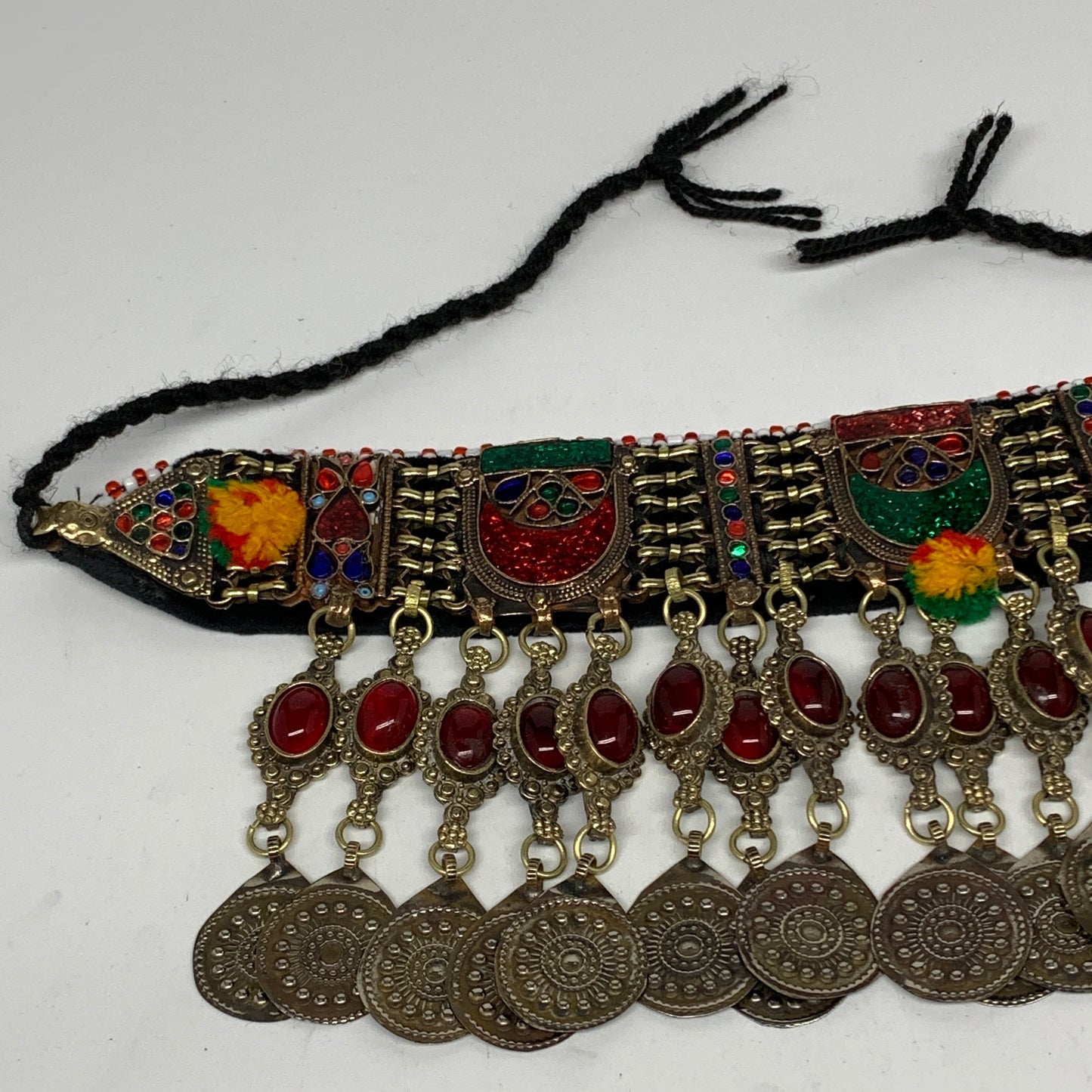 305g, 12"x4.75"Kuchi Choker Necklace Multi-Color Tribal Gypsy Bohemian,B14044