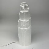7.2 lb,12"x3.7" White Selenite (Satin Spar) Rough Lamp W/Chord @Morocco,B12420