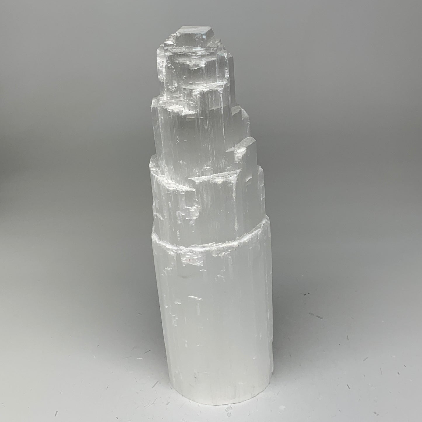 7.2 lb,12"x3.7" White Selenite (Satin Spar) Rough Lamp W/Chord @Morocco,B12420