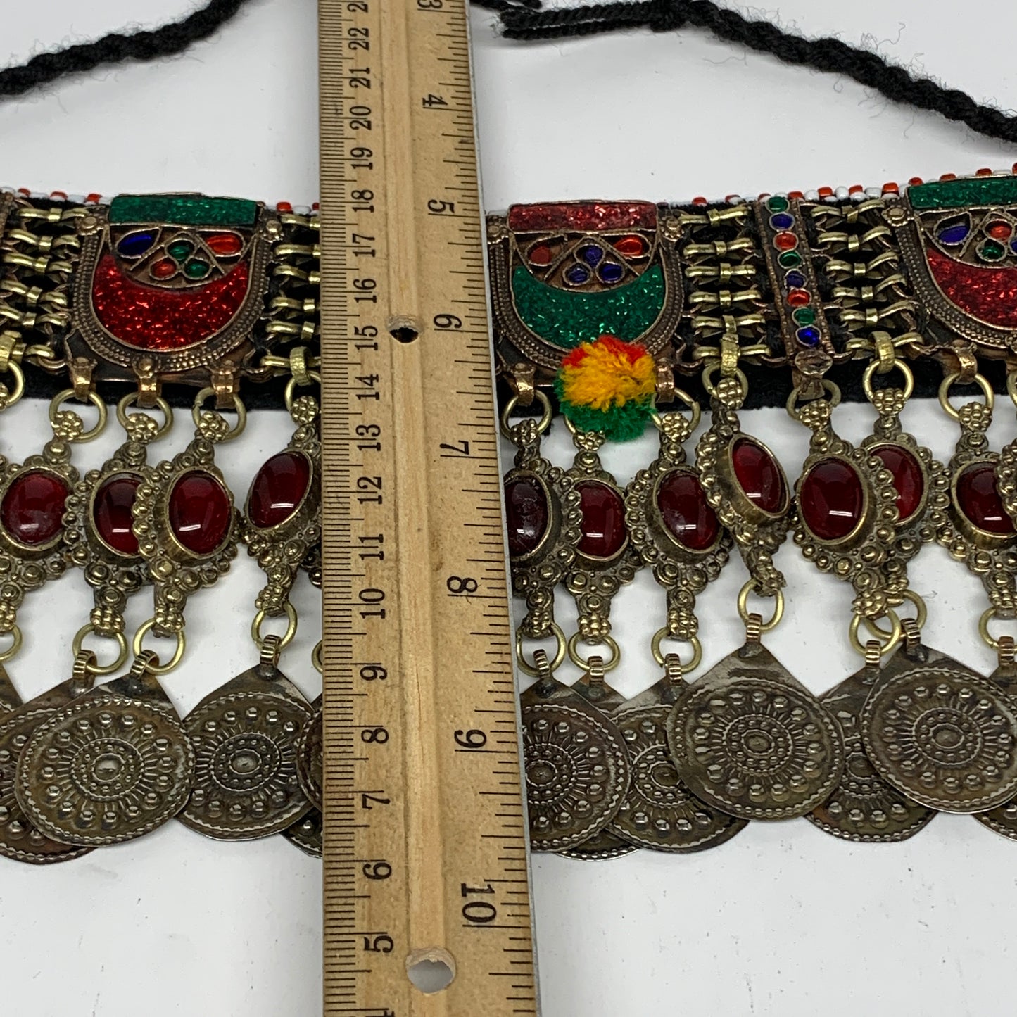 305g, 12"x4.75"Kuchi Choker Necklace Multi-Color Tribal Gypsy Bohemian,B14044