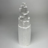 7.2 lb,12"x3.7" White Selenite (Satin Spar) Rough Lamp W/Chord @Morocco,B12420