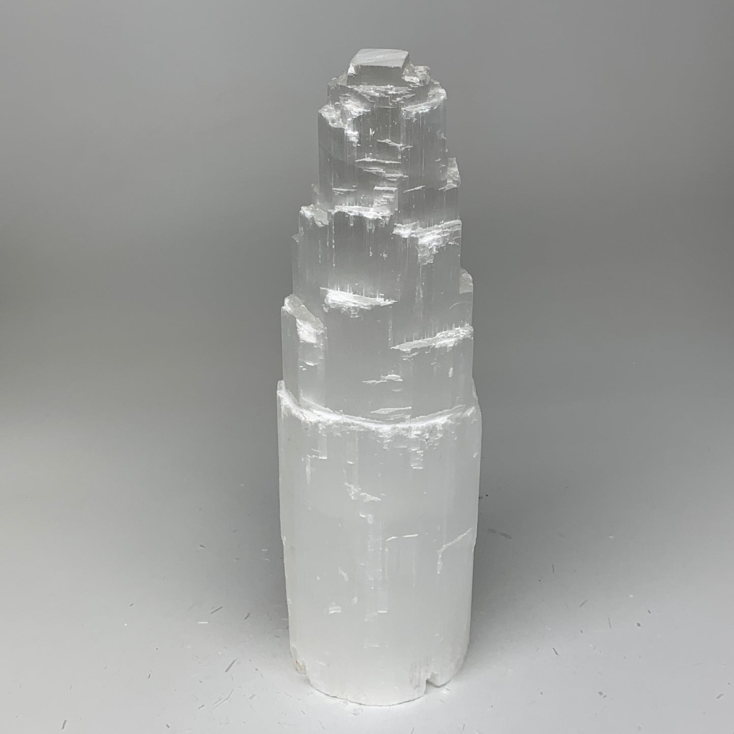 7.2 lb,12"x3.7" White Selenite (Satin Spar) Rough Lamp W/Chord @Morocco,B12420