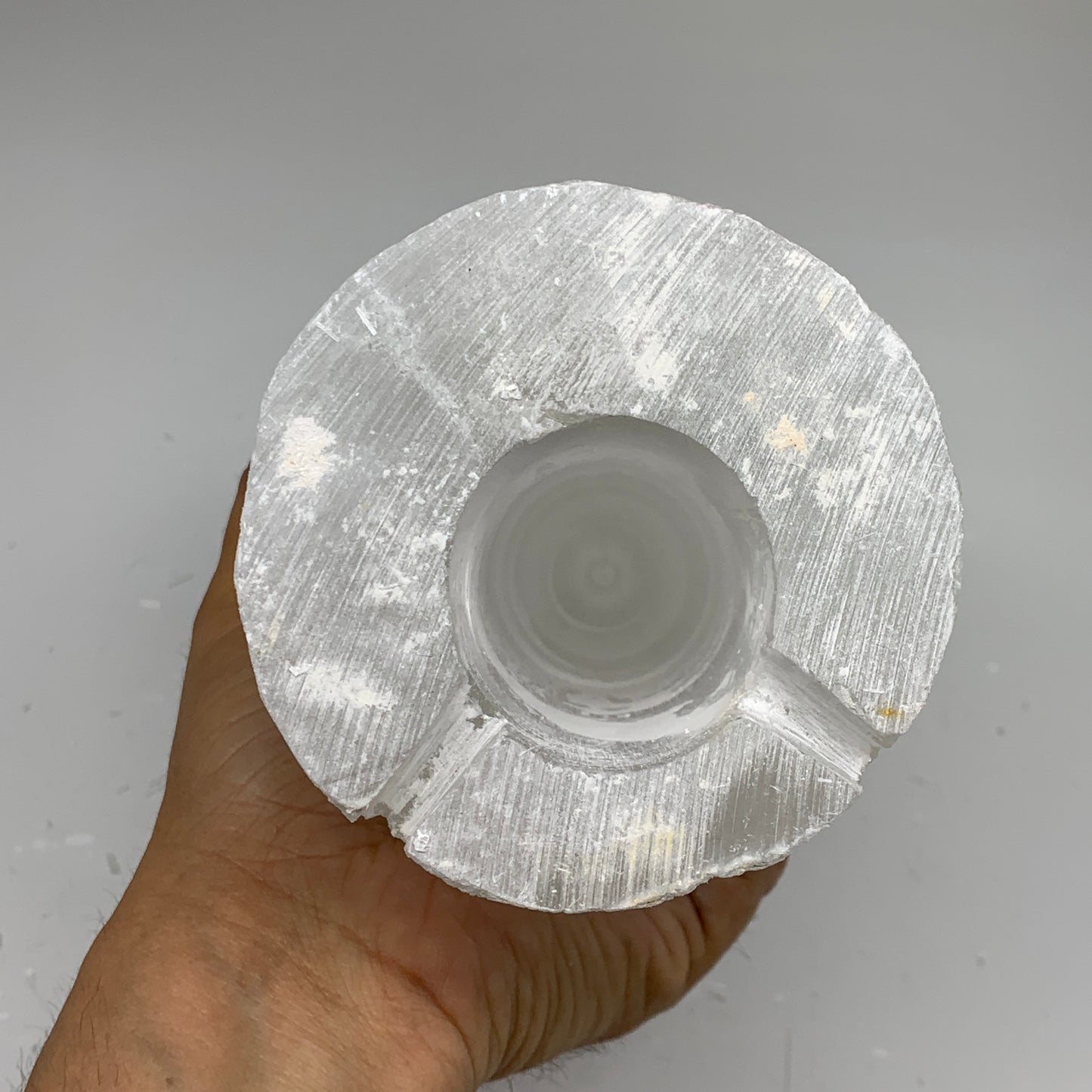 7.2 lb,12"x3.7" White Selenite (Satin Spar) Rough Lamp W/Chord @Morocco,B12420