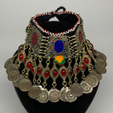 240g, 12"x5"Kuchi Choker Necklace Multi-Color Tribal Gypsy Bohemian,B14045