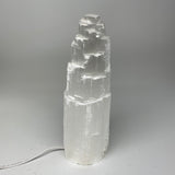 7.8 lb,12"x3.9" White Selenite (Satin Spar) Rough Lamp W/Chord @Morocco,B12421