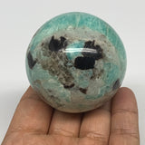 217.3g, 2.1" (54mm), Amazonite Sphere Ball Gemstone from Madagascar, B15782