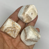 116.3g, 1.1"-1.6", 3pcs, Caribbean Calcite Tumbled Stones @Afghanistan, B26921
