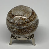 140g, 1.9" (48mm), Chocolate/Gray Onyx Sphere Ball Gemstone @Morocco, B18883