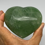 421.7g, 3" x 3.4" x 1.7" Fluorite Heart Healing Crystal @Madagascar, B17349