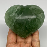 421.7g, 3" x 3.4" x 1.7" Fluorite Heart Healing Crystal @Madagascar, B17349