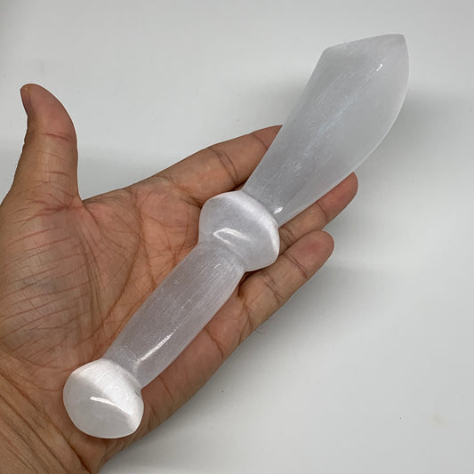 178.9g,8.5"x1.5"x0.8"Natural Selenite Crystal Knife (Satin Spar) @Morocco,B9161