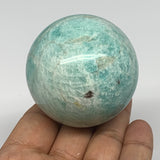 229.3g, 2.2" (55mm), Amazonite Sphere Ball Gemstone from Madagascar, B15784