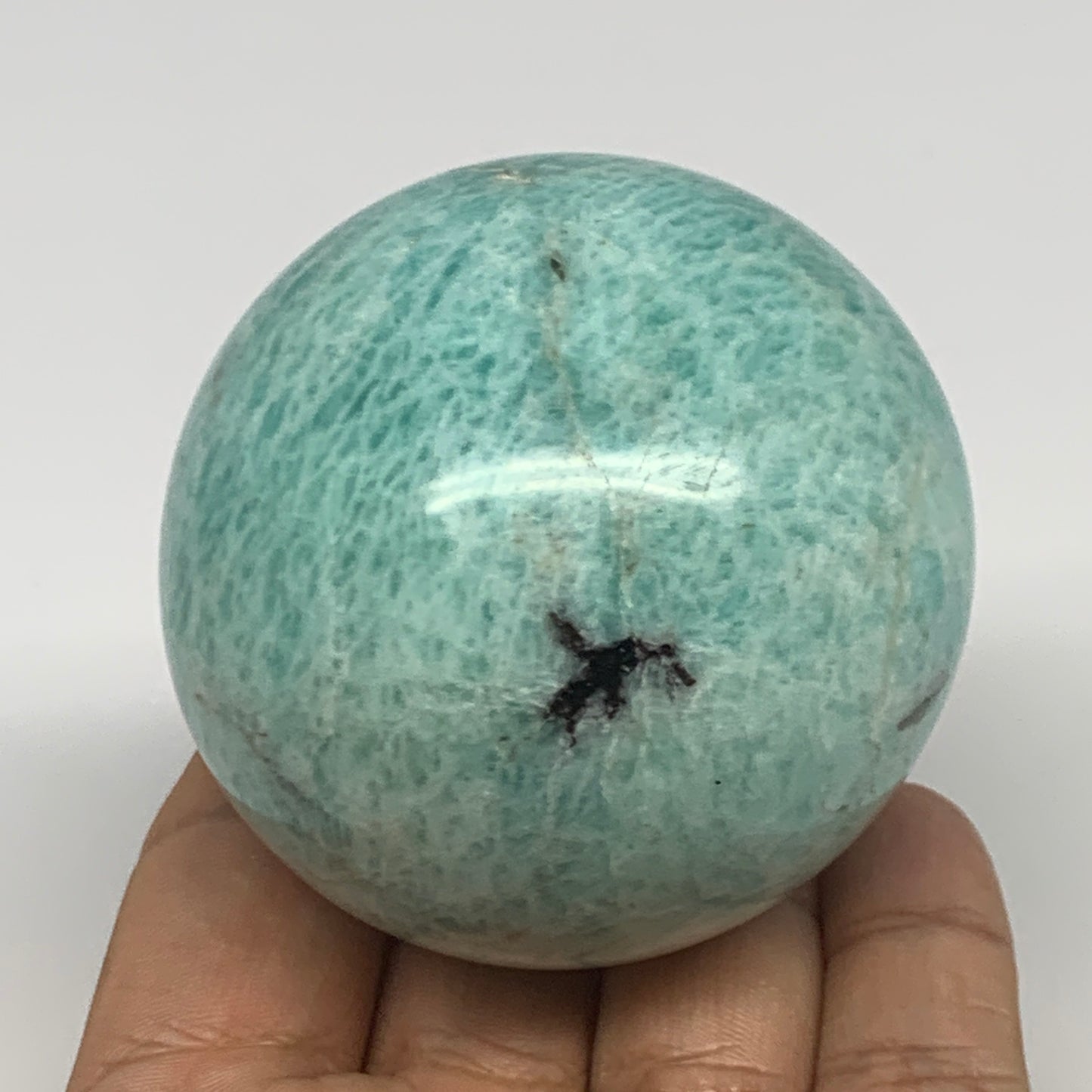 293.8g, 2.4" (60mm), Amazonite Sphere Ball Gemstone from Madagascar, B15785