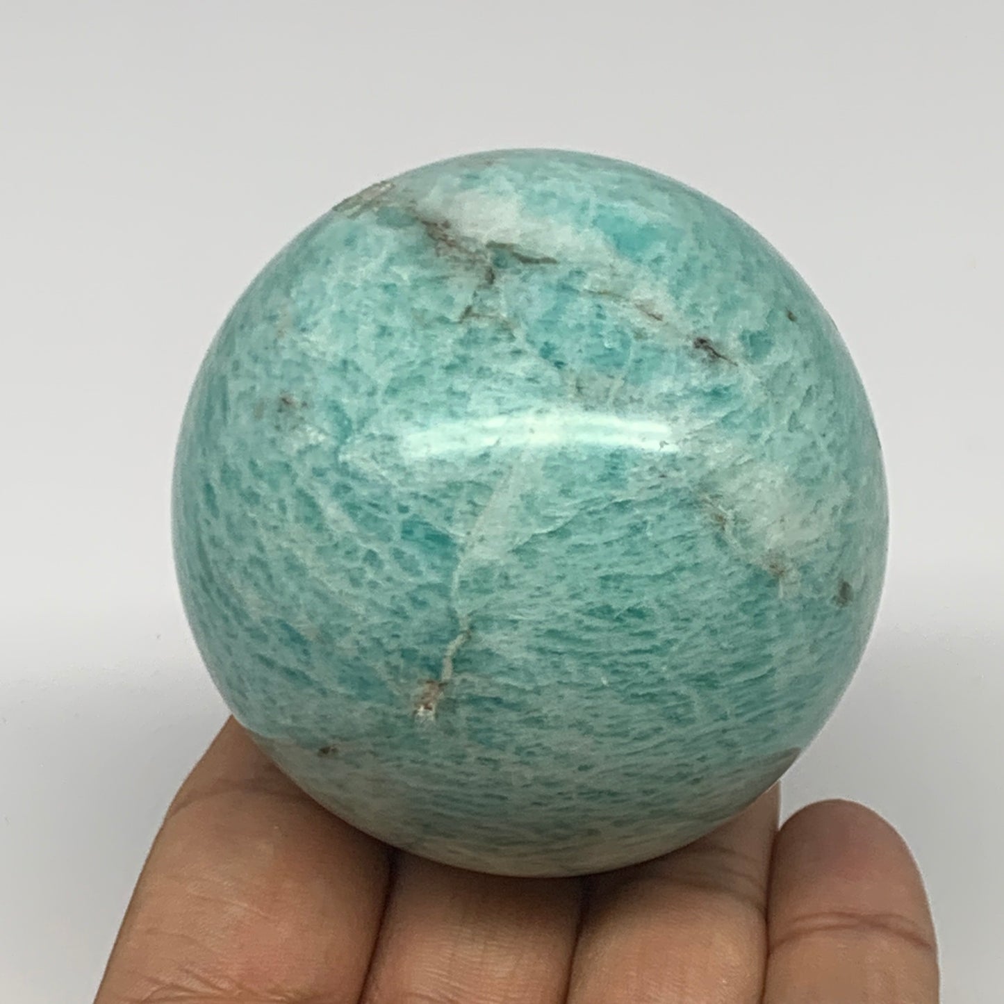 293.8g, 2.4" (60mm), Amazonite Sphere Ball Gemstone from Madagascar, B15785