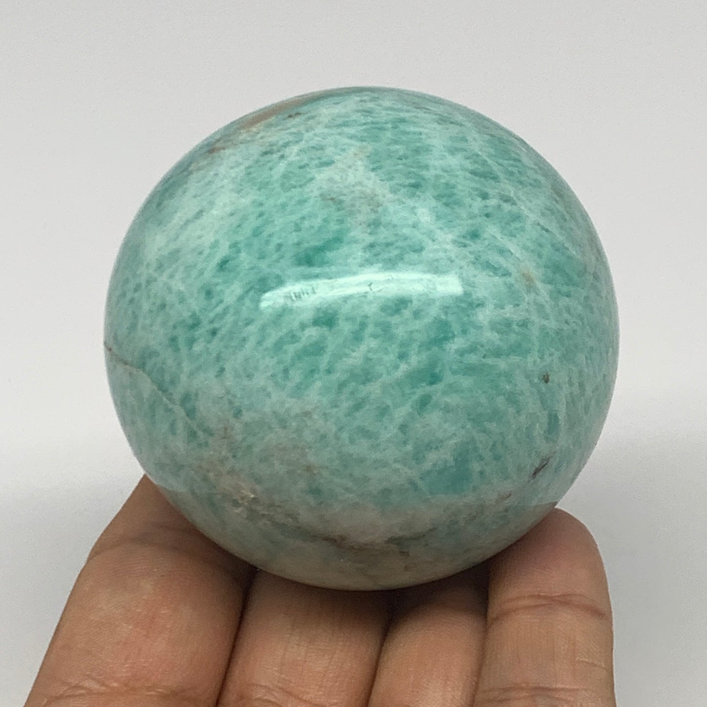 293.8g, 2.4" (60mm), Amazonite Sphere Ball Gemstone from Madagascar, B15785