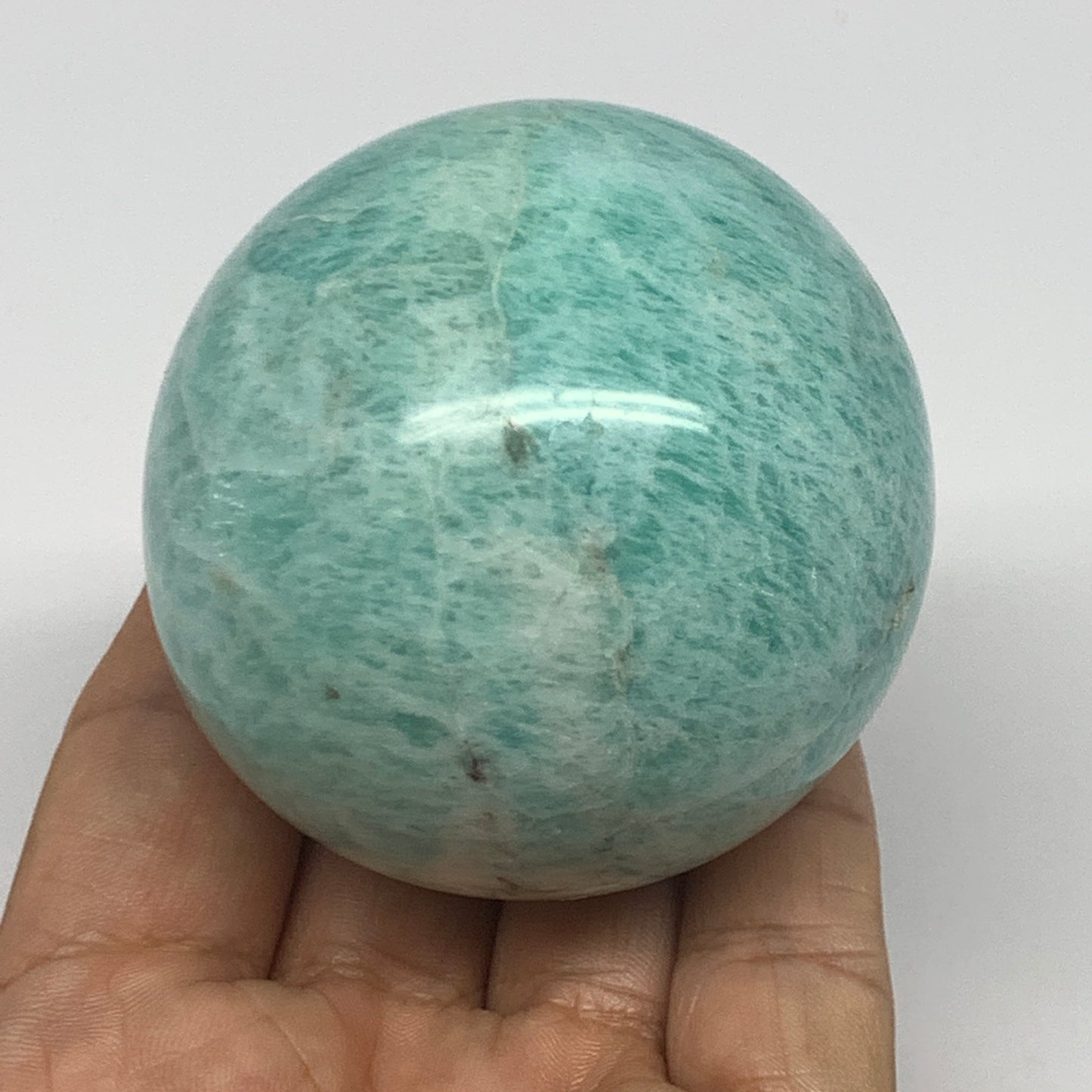 293.8g, 2.4" (60mm), Amazonite Sphere Ball Gemstone from Madagascar, B15785