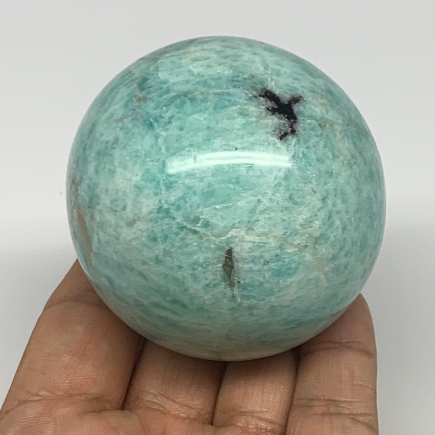 293.8g, 2.4" (60mm), Amazonite Sphere Ball Gemstone from Madagascar, B15785