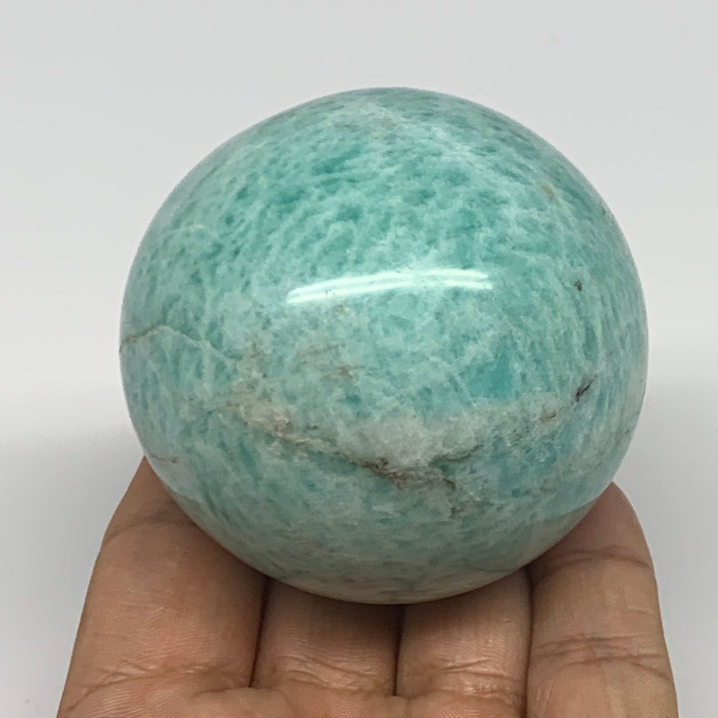 293.8g, 2.4" (60mm), Amazonite Sphere Ball Gemstone from Madagascar, B15785