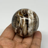 124.5g, 1.8" (46mm), Chocolate/Gray Onyx Sphere Ball Gemstone @Morocco, B18887