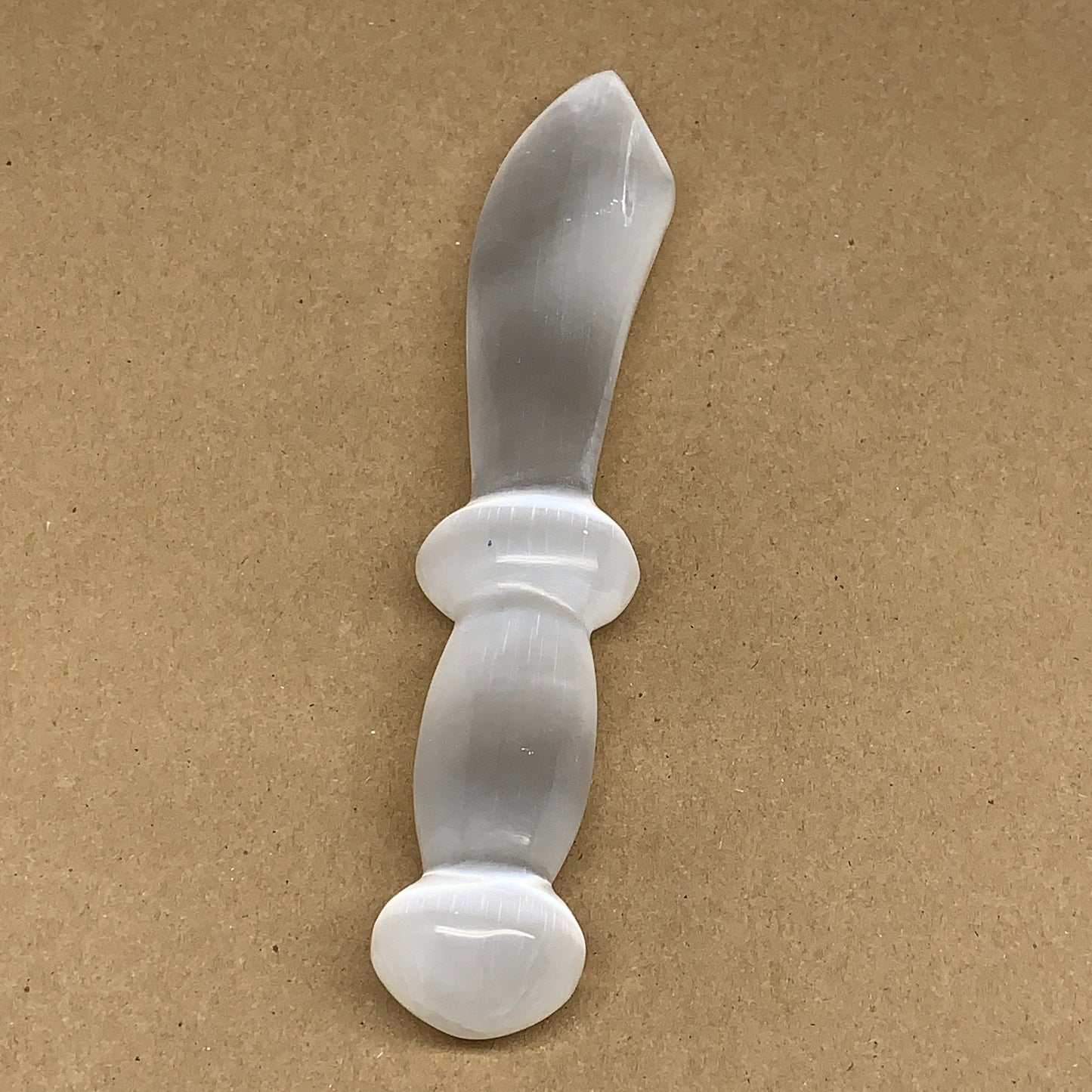 219g,8.5"x1.4"x1"Natural Selenite Crystal Knife (Satin Spar) @Morocco,B9164