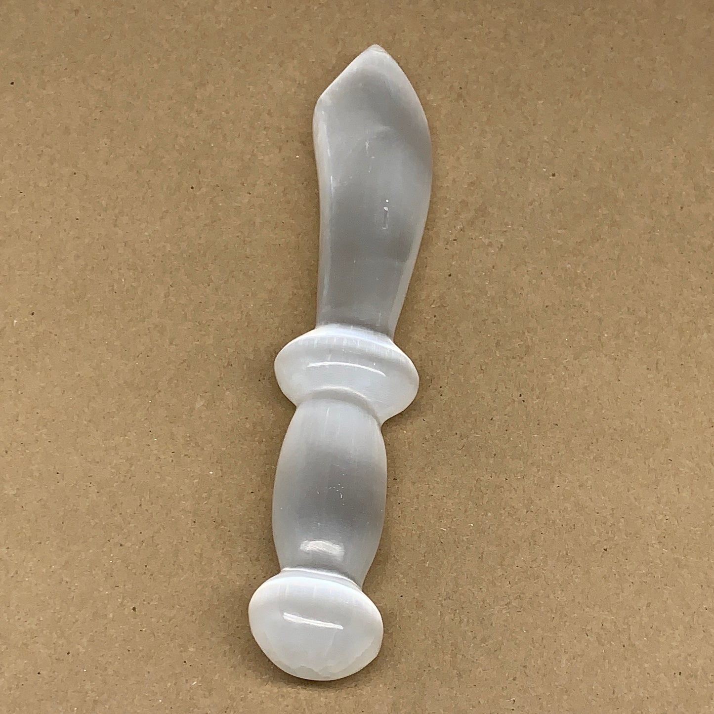 219g,8.5"x1.4"x1"Natural Selenite Crystal Knife (Satin Spar) @Morocco,B9164