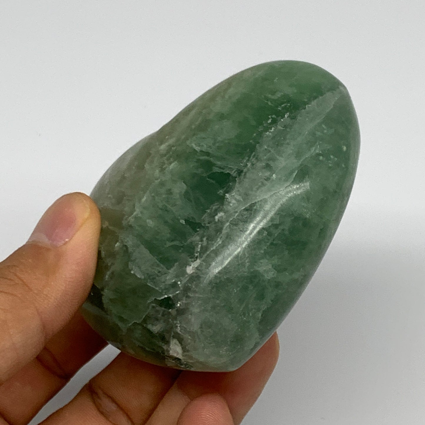 266g, 2.5" x 2.9" x 1.4" Fluorite Heart Healing Crystal @Madagascar, B17352