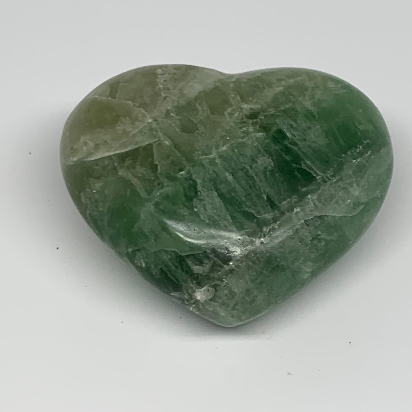 266g, 2.5" x 2.9" x 1.4" Fluorite Heart Healing Crystal @Madagascar, B17352
