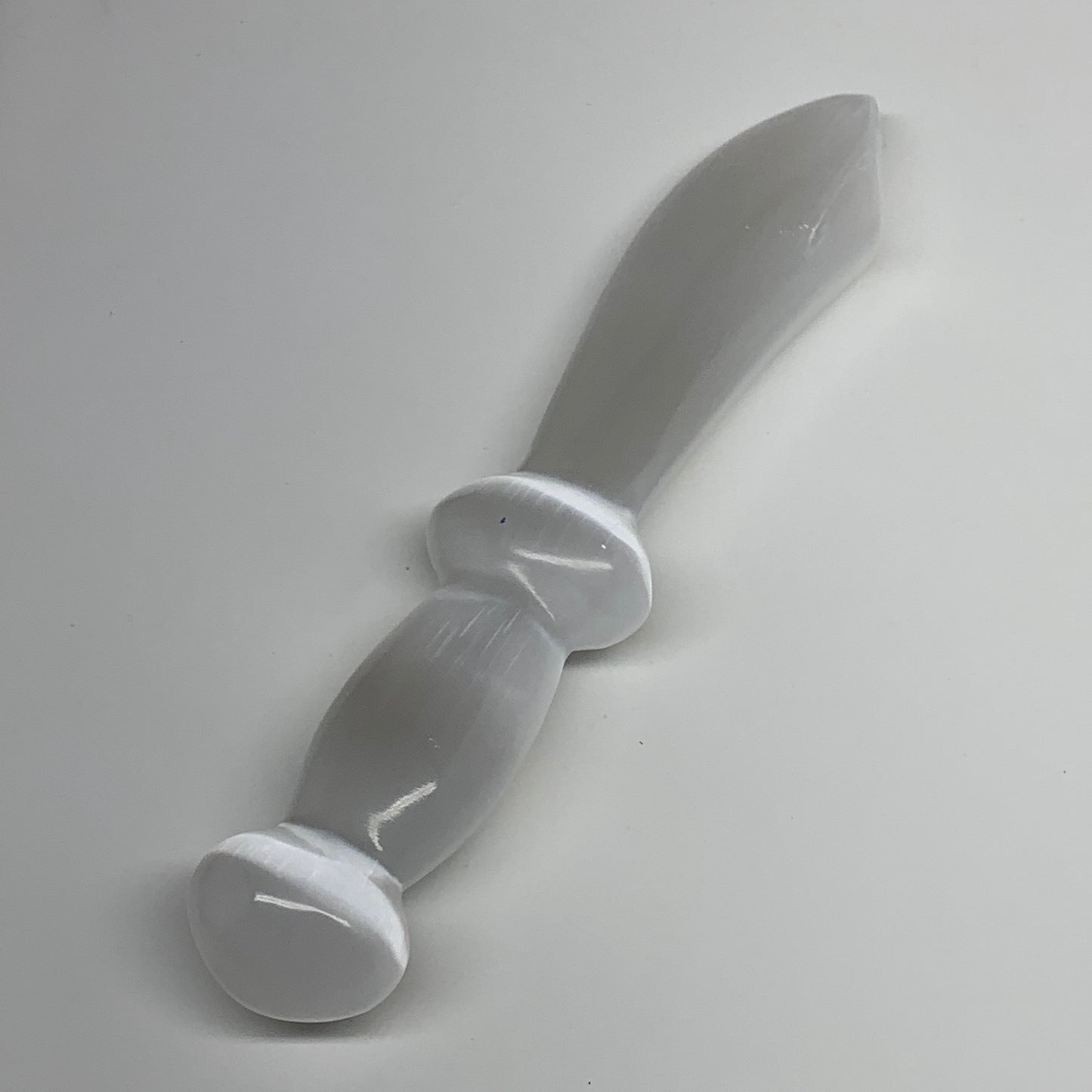 219g,8.5"x1.4"x1"Natural Selenite Crystal Knife (Satin Spar) @Morocco,B9164