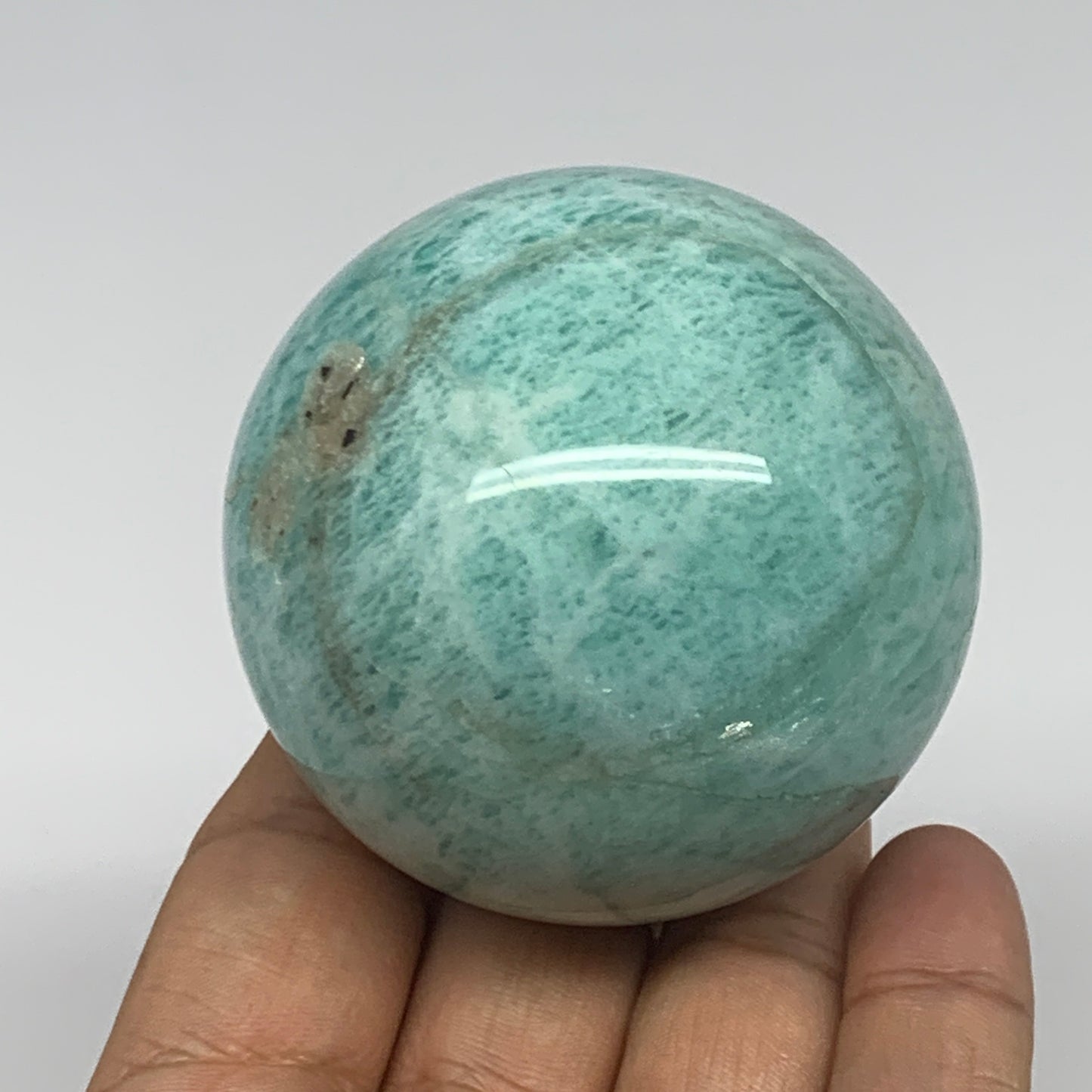 262.1g, 2.3" (58mm), Amazonite Sphere Ball Gemstone from Madagascar, B15787