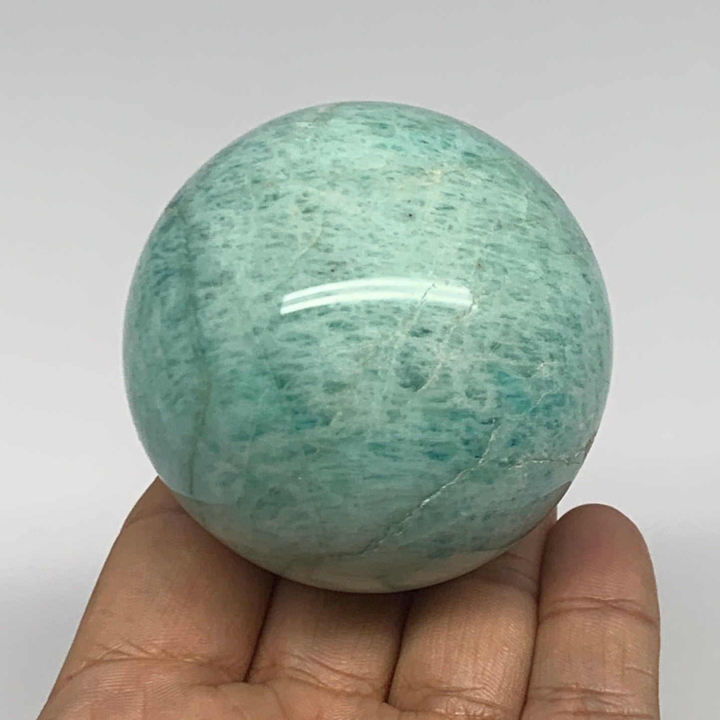262.1g, 2.3" (58mm), Amazonite Sphere Ball Gemstone from Madagascar, B15787