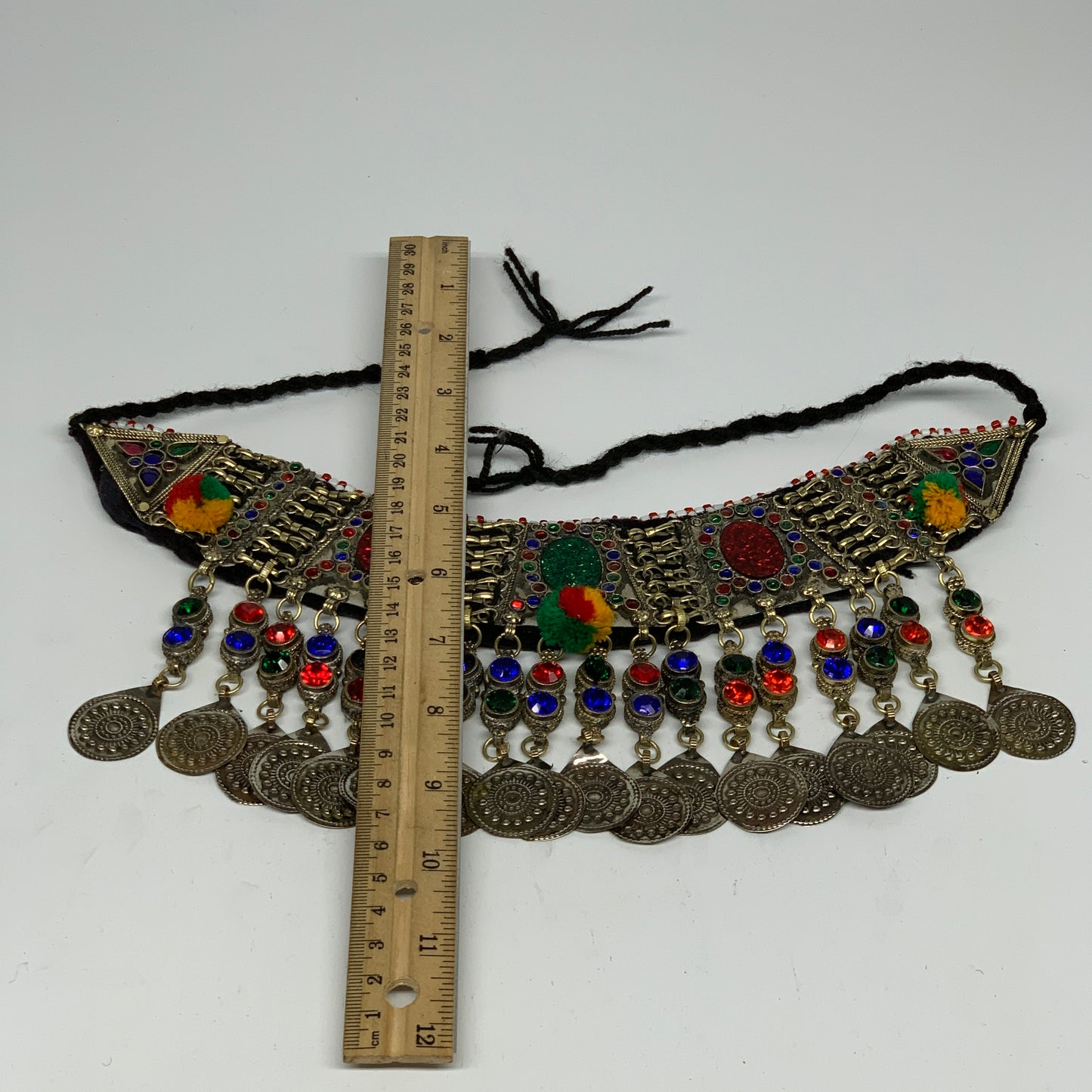 240g, 12"x5"Kuchi Choker Necklace Multi-Color Tribal Gypsy Bohemian,B14051
