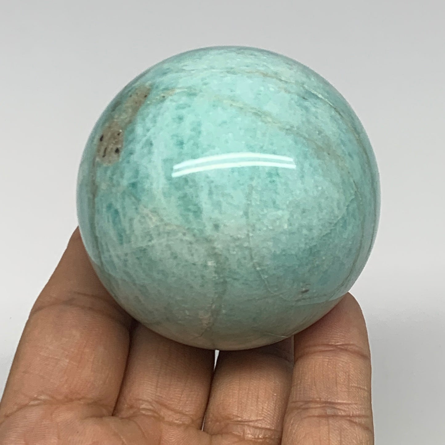 262.1g, 2.3" (58mm), Amazonite Sphere Ball Gemstone from Madagascar, B15787