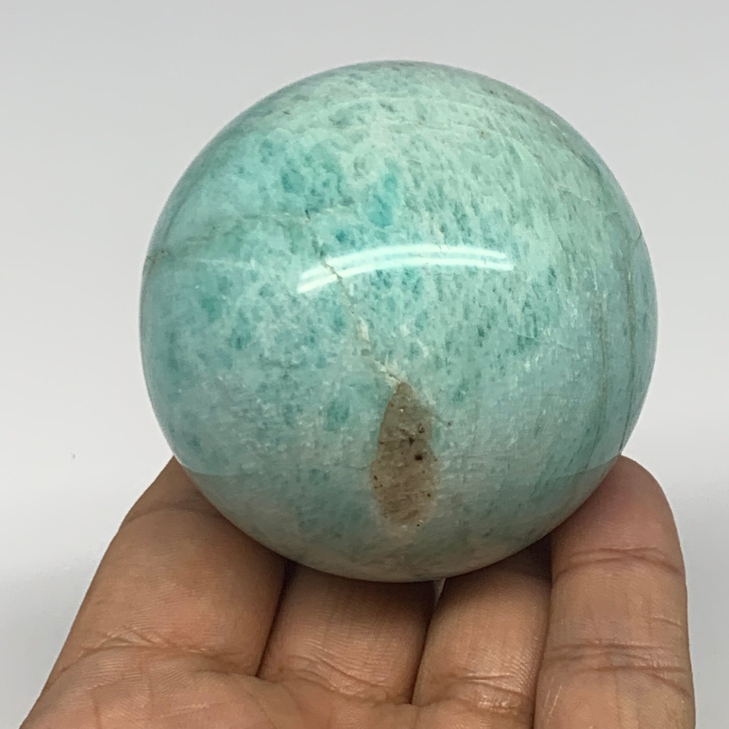 262.1g, 2.3" (58mm), Amazonite Sphere Ball Gemstone from Madagascar, B15787