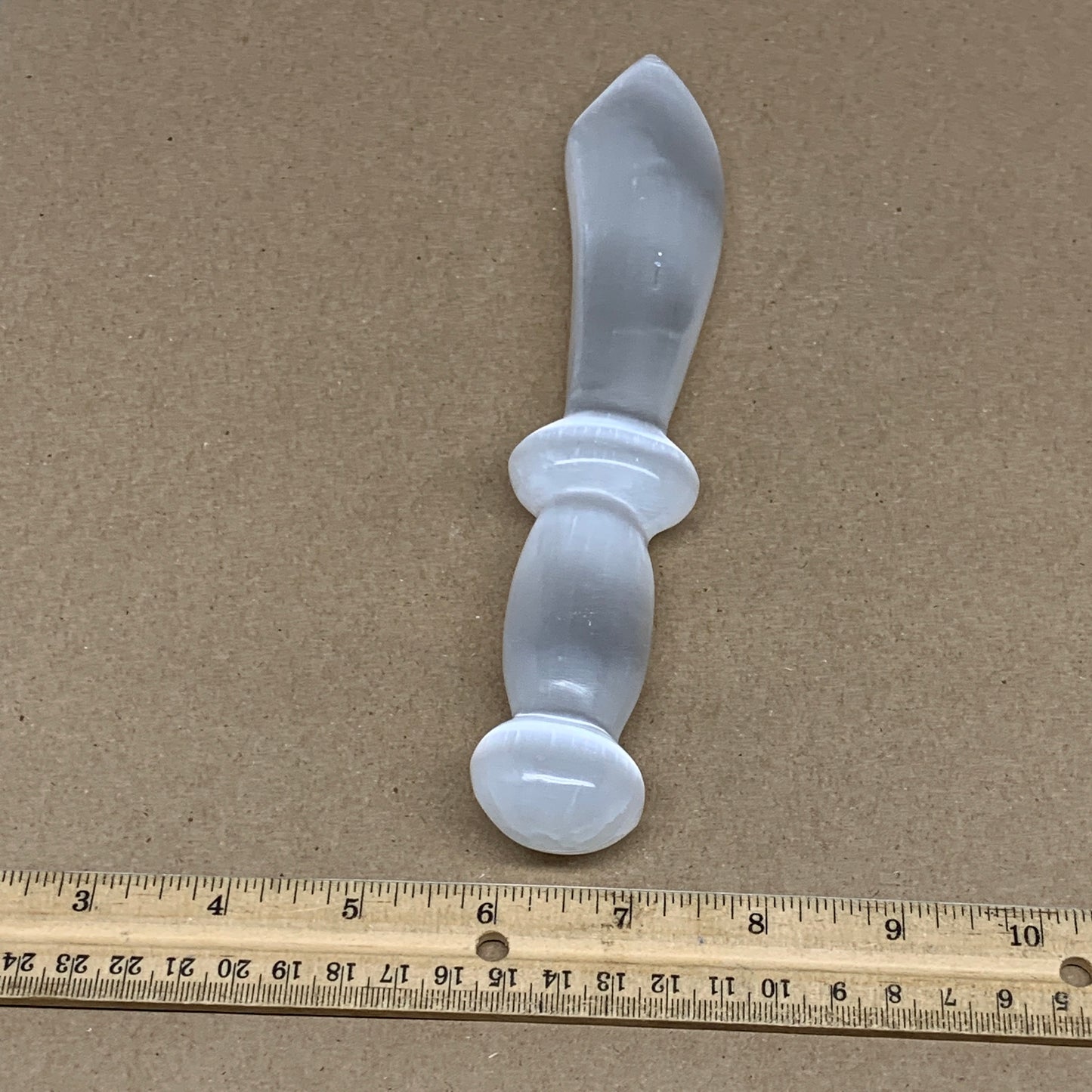 219g,8.5"x1.4"x1"Natural Selenite Crystal Knife (Satin Spar) @Morocco,B9164