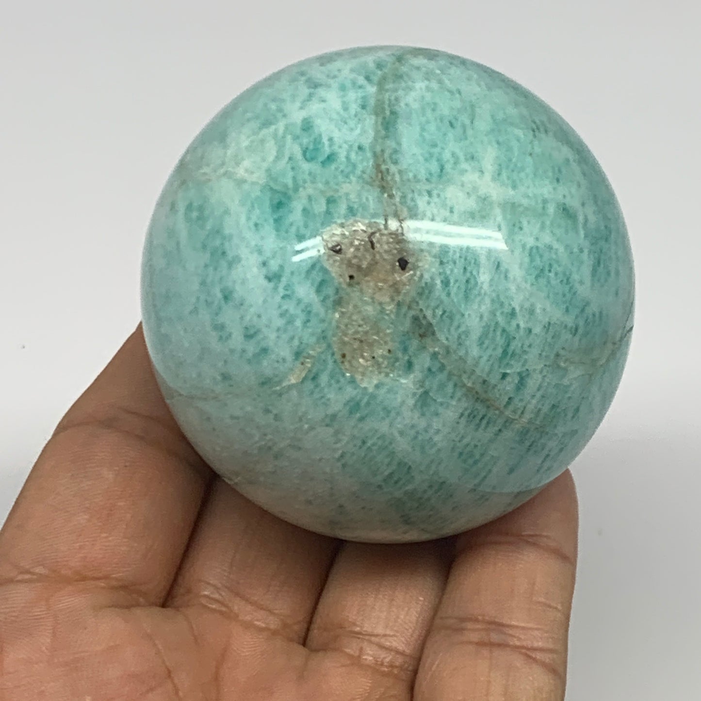262.1g, 2.3" (58mm), Amazonite Sphere Ball Gemstone from Madagascar, B15787